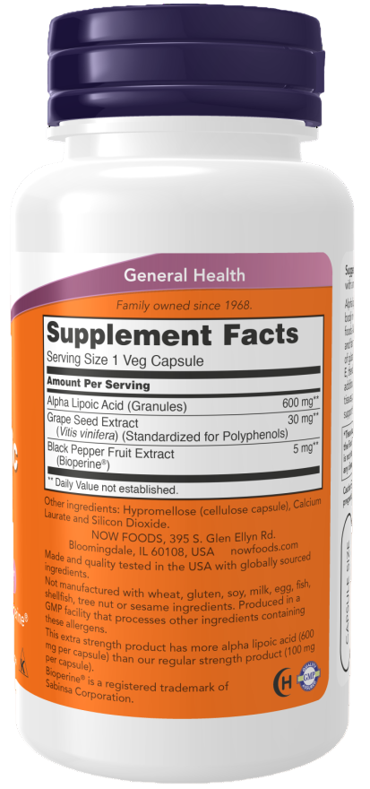 Alpha Lipoic Acid Extra Strength 600mg - NOW Foods®