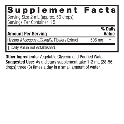 Hyssop Flower Extract 2000mg Alcohol Free - Nature's Answer®