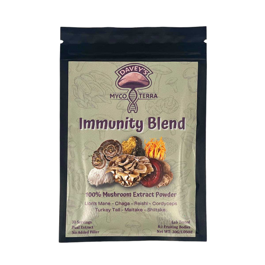 Immunity Blend 100% Mushroom Extract Powder - Davey's MycoTerra