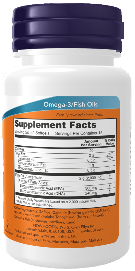 Omega-3 Fish Oil 1000mg - NOW Foods®