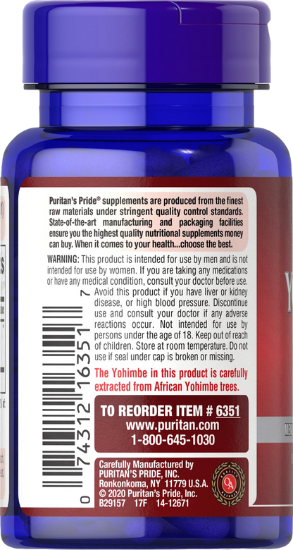 Yohimbe Extract 1000mg - Puritan's Pride®